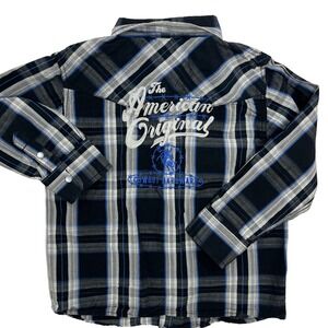 Cowboy Hardware Pearl Snap Long Sleeve Boys Toddler 4T Black White Blue Western